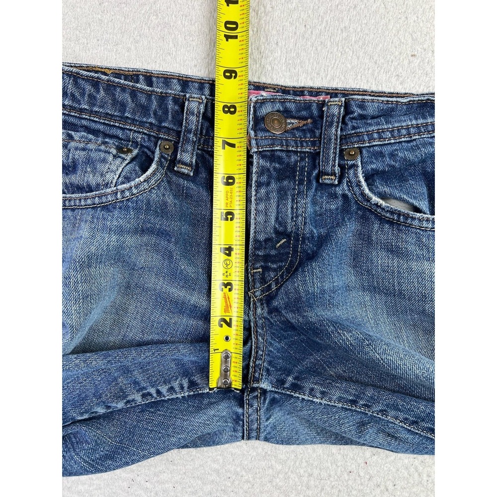 Levis 518 Superlow Bootcut Jeans Juniors 1S Blue Wash Low Rise Stretch Denim - Picture 12 of 15